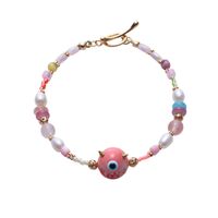 Fashion Heart Shape Fish Tail Pearl Handmade Inlay Artificial Gemstones Bracelets 1 Piece sku image 48