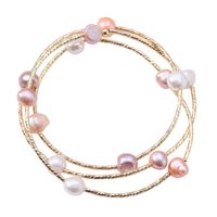 Fashion Heart Shape Fish Tail Pearl Handmade Inlay Artificial Gemstones Bracelets 1 Piece sku image 28