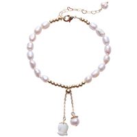 Fashion Heart Shape Fish Tail Pearl Handmade Inlay Artificial Gemstones Bracelets 1 Piece sku image 42