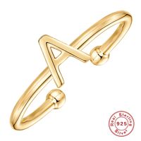 Fashion Letter Sterling Silver Plating Open Ring 1 Piece main image 5