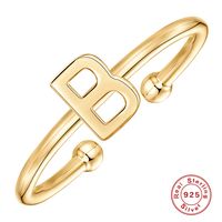 Fashion Letter Sterling Silver Plating Open Ring 1 Piece sku image 11
