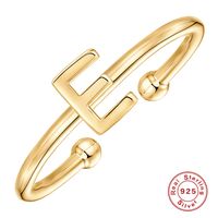 Fashion Letter Sterling Silver Plating Open Ring 1 Piece sku image 23