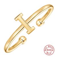 Fashion Letter Sterling Silver Plating Open Ring 1 Piece sku image 24