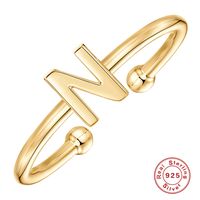 Fashion Letter Sterling Silver Plating Open Ring 1 Piece sku image 25