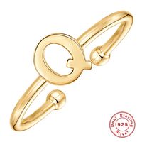 Fashion Letter Sterling Silver Plating Open Ring 1 Piece sku image 6