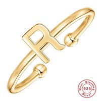 Fashion Letter Sterling Silver Plating Open Ring 1 Piece sku image 22