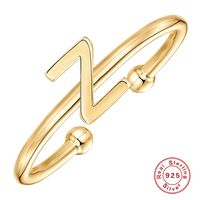 Fashion Letter Sterling Silver Plating Open Ring 1 Piece sku image 21