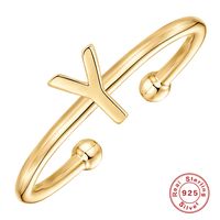 Fashion Letter Sterling Silver Plating Open Ring 1 Piece sku image 9