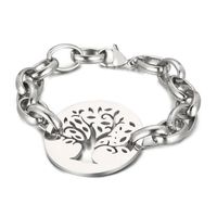 Fashion Tree Titanium Steel Plating Hollow Out Bracelets Necklace sku image 1