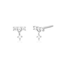 Fashion Geometric Water Droplets S925 Sterling Silver Inlay Zircon Earrings 1 Pair sku image 2