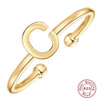 Fashion Letter Sterling Silver Plating Open Ring 1 Piece sku image 26