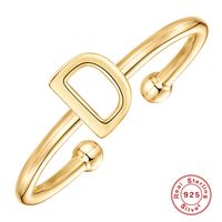 Fashion Letter Sterling Silver Plating Open Ring 1 Piece sku image 14