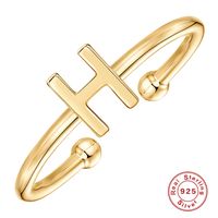 Fashion Letter Sterling Silver Plating Open Ring 1 Piece sku image 16