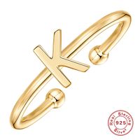 Fashion Letter Sterling Silver Plating Open Ring 1 Piece sku image 17
