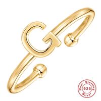 Fashion Letter Sterling Silver Plating Open Ring 1 Piece sku image 12