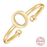 Fashion Letter Sterling Silver Plating Open Ring 1 Piece sku image 5