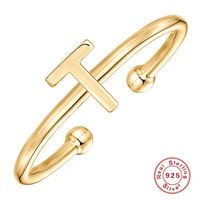 Fashion Letter Sterling Silver Plating Open Ring 1 Piece sku image 19