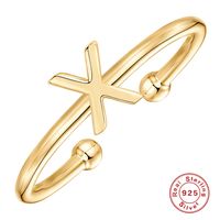 Fashion Letter Sterling Silver Plating Open Ring 1 Piece sku image 20