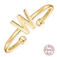 Fashion Letter Sterling Silver Plating Open Ring 1 Piece sku image 8
