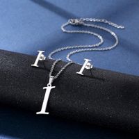 Simple Style Letter Stainless Steel Earrings Necklace 1 Set sku image 9