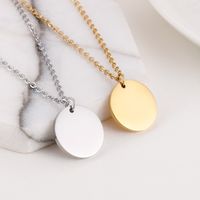 Simple Style Round Titanium Steel Plating Pendant Necklace 1 Piece sku image 4