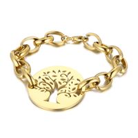 Mode Arbre Acier Au Titane Placage Évider Bracelets Collier sku image 5