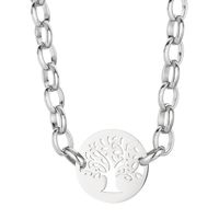 Fashion Tree Titanium Steel Plating Hollow Out Bracelets Necklace sku image 4