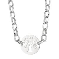 Mode Arbre Acier Au Titane Placage Évider Bracelets Collier sku image 4