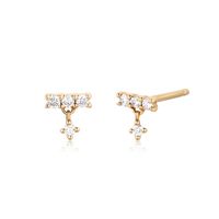 Fashion Geometric Water Droplets S925 Sterling Silver Inlay Zircon Earrings 1 Pair sku image 1