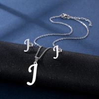 Simple Style Letter Stainless Steel Earrings Necklace 1 Set sku image 10