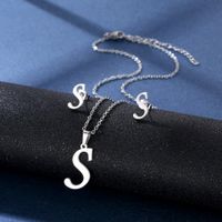 Simple Style Letter Stainless Steel Earrings Necklace 1 Set sku image 19