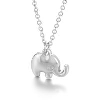 Fashion Elephant Titanium Steel Plating Pendant Necklace 1 Piece sku image 2