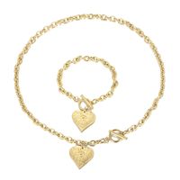 Fashion Heart Shape Titanium Steel Plating Bracelets Necklace main image 4