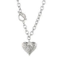 Fashion Heart Shape Titanium Steel Plating Bracelets Necklace sku image 2