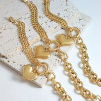 Fashion Heart Shape Titanium Steel Bracelets 1 Piece main image 1