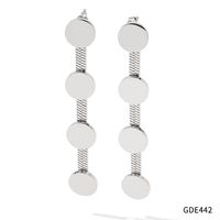 Simple Style Round Stainless Steel Earrings Necklace sku image 1