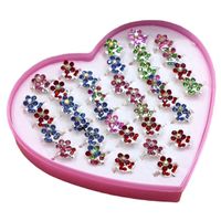 Cartoon Style Crown Flower Butterfly Alloy Plating Inlay Rhinestones Girl's Rings 1 Set main image 5