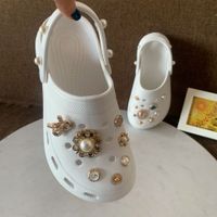New Coros Shoes Decorative Diy Detachable Color Chain Rhinestone Bow Metal Shoe Buckle Accessories sku image 5