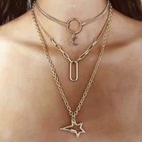Fashion Star Heart Shape Alloy Plating Women's Layered Necklaces 1 Piece sku image 3