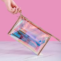 Women's Medium Plastic Solid Color Fashion Square Zipper Cosmetic Bag sku image 11
