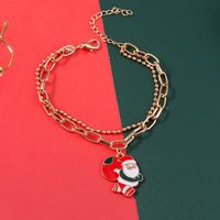 Fashion Christmas Tree Santa Claus Elk Alloy Women's Bracelets 1 Piece sku image 2