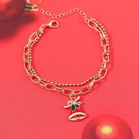 Fashion Christmas Tree Santa Claus Elk Alloy Women's Bracelets 1 Piece sku image 4