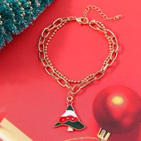 Fashion Christmas Tree Santa Claus Elk Alloy Women's Bracelets 1 Piece sku image 8