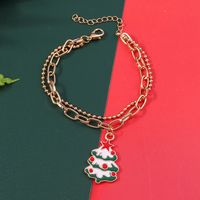 Fashion Christmas Tree Santa Claus Elk Alloy Women's Bracelets 1 Piece sku image 11