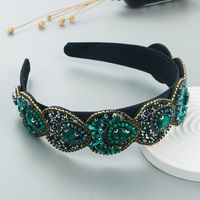 Vacation Geometric Water Droplets Flannel Inlay Rhinestones Glass Hair Band 1 Piece main image 9