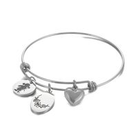 Simple Style Heart Shape Flower Titanium Steel Plating Hollow Out Bangle 1 Piece sku image 3
