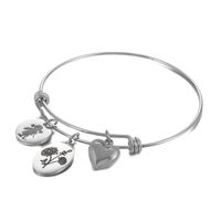 Simple Style Heart Shape Flower Titanium Steel Plating Hollow Out Bangle 1 Piece sku image 11