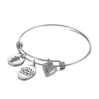 Simple Style Heart Shape Flower Titanium Steel Plating Hollow Out Bangle 1 Piece sku image 6