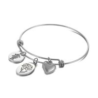 Simple Style Heart Shape Flower Titanium Steel Plating Hollow Out Bangle 1 Piece sku image 1