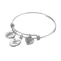 Simple Style Heart Shape Flower Titanium Steel Plating Hollow Out Bangle 1 Piece sku image 12